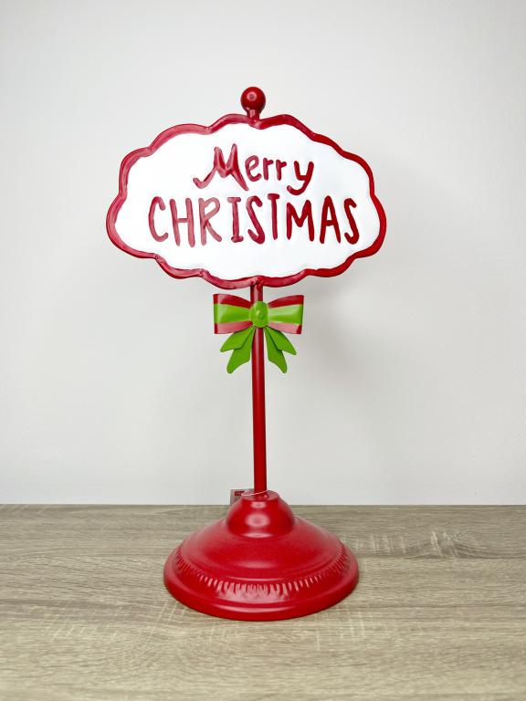 Tábla "Merry Christmas" felirattal 39cm