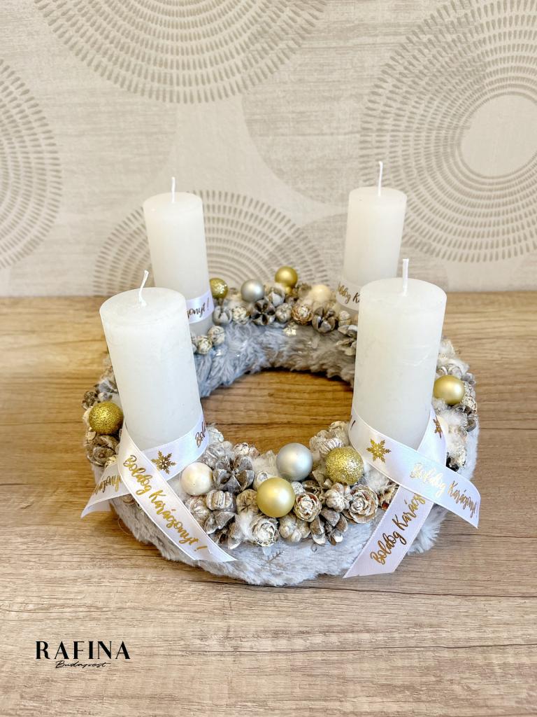Arany-ezüst adventi koszorú 1