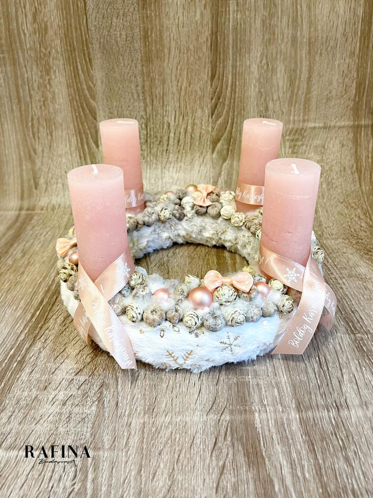Adventi koszorú, púder színű 1