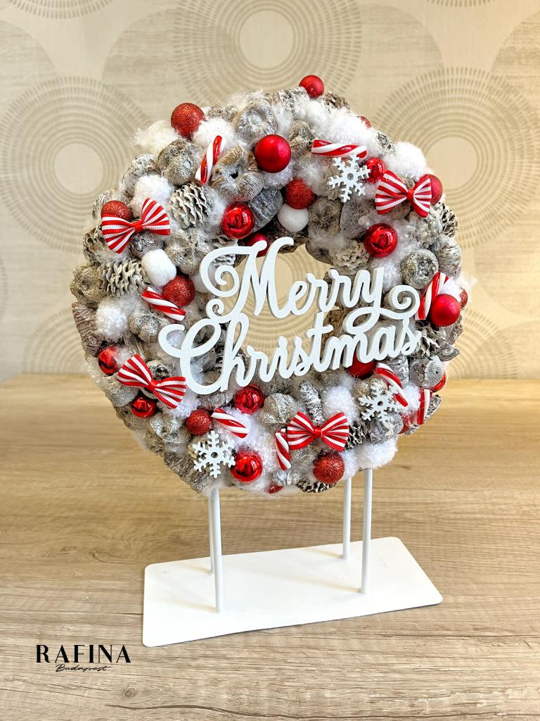 Merry Christmas kopogtató, piros színű 1