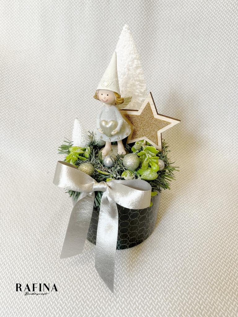 Angyal szívvel adventi asztaldísz, 27cm 1