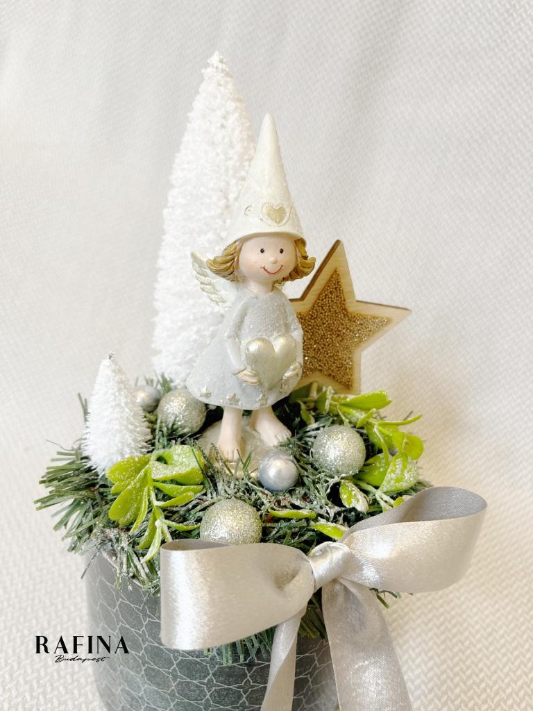 Angyal szívvel adventi asztaldísz, 27cm 1