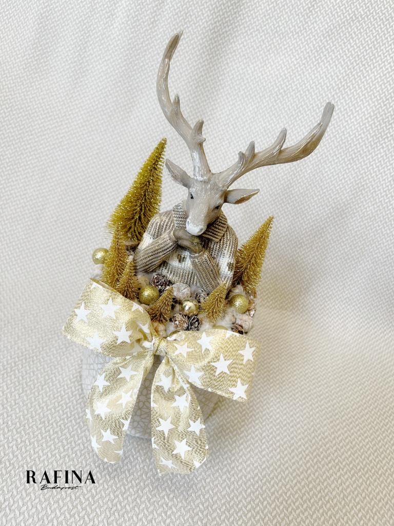 Adventi asztaldísz szarvassal, 27cm 1