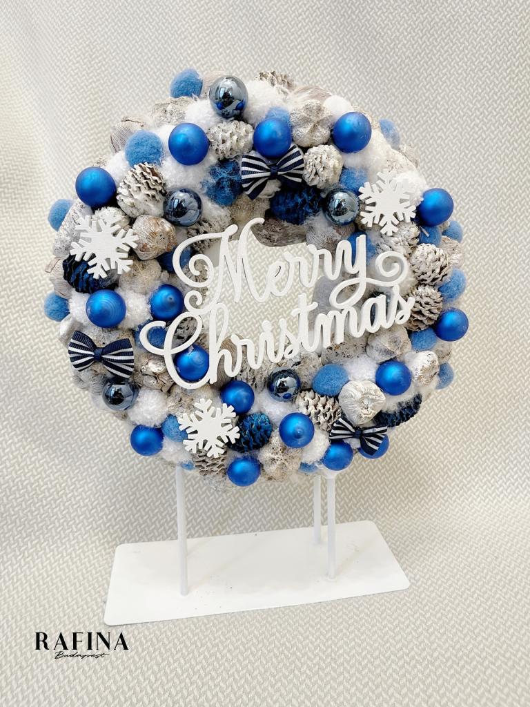 Merry Christmas kopogtató, kék színű 1