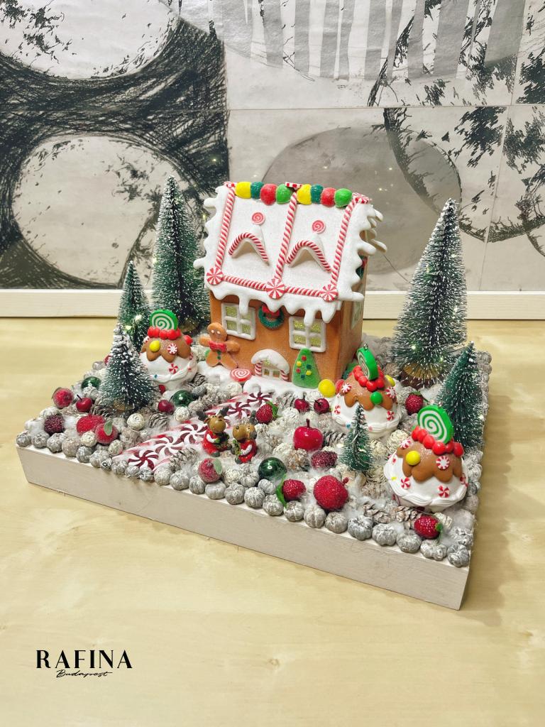 Adventi koszorú mézeskalácsházikóval 1