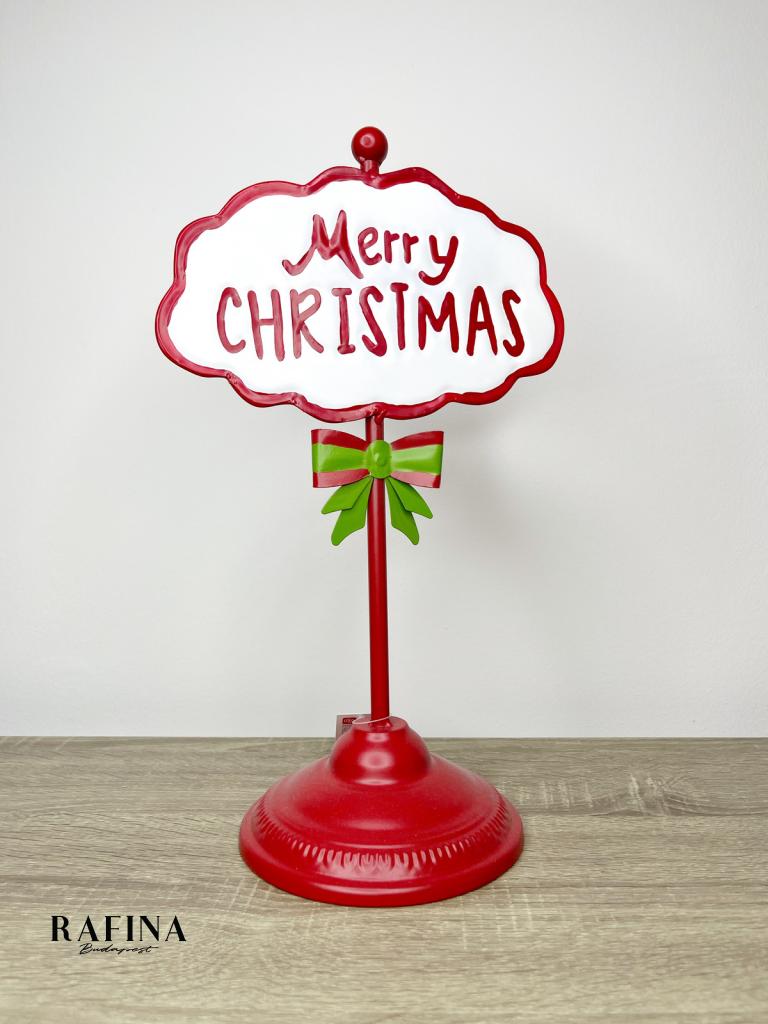 Tábla "Merry Christmas" felirattal 39cm 1