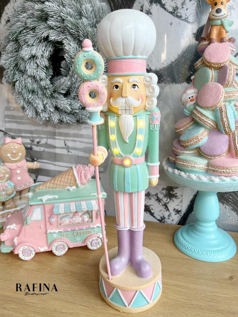 Pasztell mézeskalács diótörő világit 51cm 1