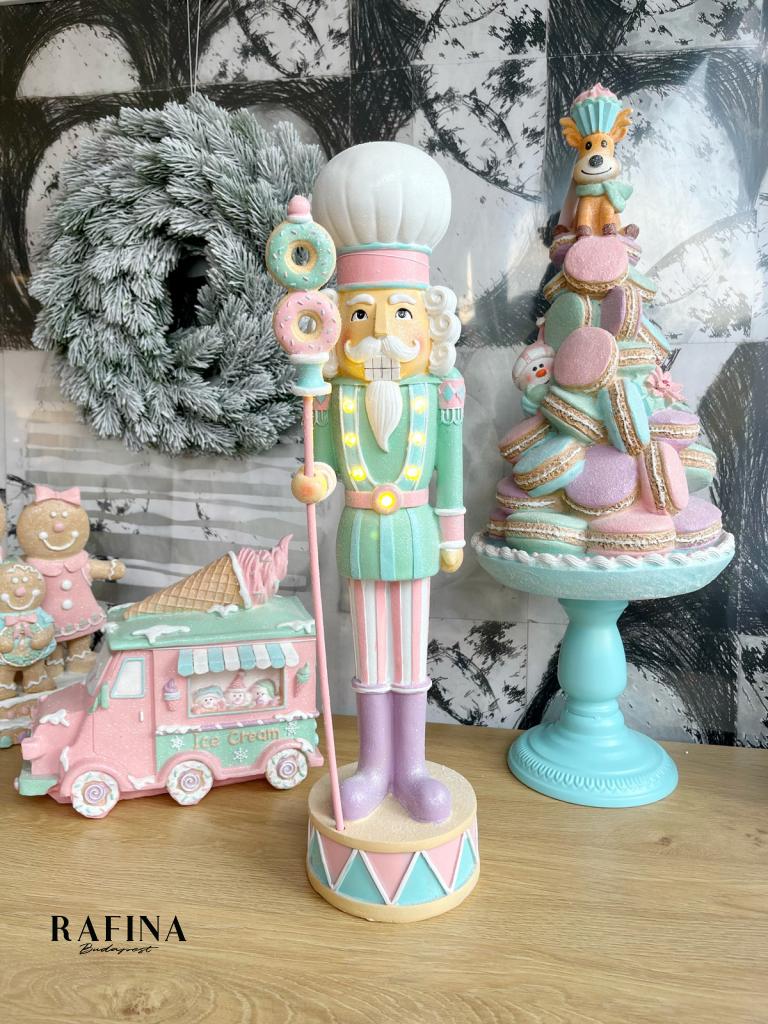 Pasztell mézeskalács diótörő világit 51cm 1