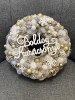 Boldog karácsonyt kopogtató, arany színű, 24cm 4