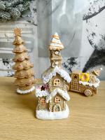 Mézeskalács templom Led-es 9x23,5cm világítós 1