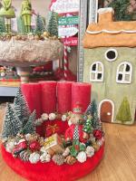 Adventi koszorú diótörő macival, piros-zöld, 24cm 3